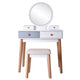 Bedroom Light Luxury Real Wood Dressing Table Simple Makeup Table With Lamp Three Color Adjustable
