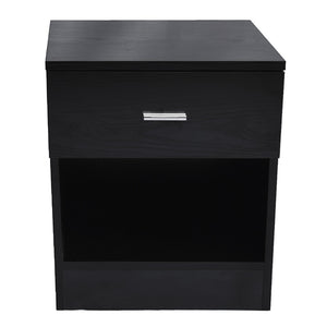 Black Bedside Cabinet Night Stand with 1 Drawer Dropshipping
