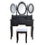 Black Color Bedroom Makeup Dressers for Women Board Dressing Table Stool Set with 3 Pieces Foldable Mirrors 7 Drawers dresser