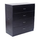 Black Wooden Chest Of Drawers For Bedroom Living Room Cabinet 4 Drawer Chest Corner Cabinet SKU82798534