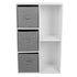 Bookcase Bookshelf Multi-Purpose Shelf Display Rack with 5 Cubby Shelves 3 Bin Drawers for Home Office