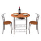 Brown Wood Grain PVC Breakfast Table (One Table and Two Chairs) PVC Breakfast Table for Kitchen Home supplies