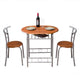 Brown Wood Grain PVC Breakfast Table (One Table and Two Chairs) PVC Breakfast Table for Kitchen Home supplies