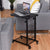 C Shaped Height Adjustable Sofa Side Snack End Table Compact Size Sturdy Steel Frame Storage Mesh Rolling Caster Tables HW59245