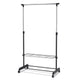 COSTWAY Adjustable Rolling Clothes Hanger Coat Rack Floor Hanger Storage Wardrobe Clothing Drying Racks With Shoe Rack HW53830