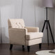 Classical Fabric Sofa Single Sofa with Button Beige【71*80*86CM】  vanity chair, armchair , lounge chair.