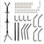 Coat Rack Hat Stand Tree Clothes Hanger Umbrella Holder Metal Organizer for Room TB