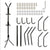 Coat Rack Hat Stand Tree Clothes Hanger Umbrella Holder Metal Organizer for Room TB