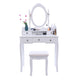 Concise 5 Drawer Vanity Makeup Dressing Table With Mirror Dresser Chair White Makeup Vanity Table Set Jewelry Storage Cabinet