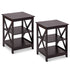 Costway 2PC 3-Tier Nightstand End Table Storage Display Shelf Living Room Furni Espresso