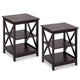 Costway 2PC 3-Tier Nightstand End Table Storage Display Shelf Living Room Furni Espresso
