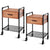 Costway 2PCS 2-Tier End Coffee Table Nightstand Sofa Side Living Room W/Drawer &Wheels