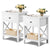 Costway 2PCS End Bedside Table Nightstand Drawer Storage Room Decor W/Bottom Shelf White