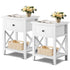Costway 2PCS End Bedside Table Nightstand Drawer Storage Room Decor W/Bottom Shelf White