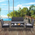 Costway 4 PCS Outdoor Patio Rattan Wicker Furniture Set Table Sofa Cushioned Deck Black