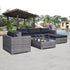 Costway 6pc Patio Sofa Furniture Set Pe Rattan Couch Outdoor Cushioned Gray