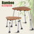 Costway Bamboo Bath Seat Shower Chair Triangular Fanshaped Slip-Resistant Rubber Tip