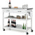 Costway Rolling Kitchen Trolley Cart Island Stainless Steel Countertop w/ Drawer & Shelf