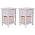 Costway Set of 2 Mini Night Stand 2 Layer 1 Drawer Bedside End Table Organizer Wood W/Basket