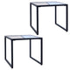 Costway Set of 2 Side End Table Tempered Glass Top Metal Frame Living Room Furniture