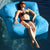 Cover only No Filler - Two room seat people outdoor bean bag furniture,large size beanbag sofa chair,Blue Float lounger on water
