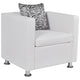 Cube Armchair Artificial Leather White Wooden frame+artificial leather upholstery A Wide Seating Area And Thickly Padded Cushion