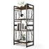 DEWEL 4-Shelf Bookshelf Metal and Wood Bookcase 55'' High Tall Bookcase Furniture Standing Storage Shelf Units for Home Decor