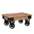 Distressed Coffee Table Recycle Elm With Wheels Natural Wood Movable Creative Farmhouse Style Stable Sofa Table
