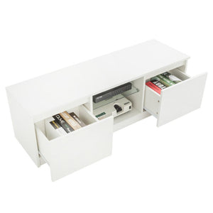 Elegant Household Decoration LED TV Cabinet With Two Drawers White