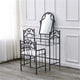 Elegant Ladies Makeup Dresser Vanity Desk Mirror Dressing Glass Table Retro Leaf Pattern Iron Dresser with Dressing Stool Bronze