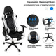 Ergonomic Computer Gaming Chair Racing High Back Soft PU Leather Adjustable Angle 360 Degree Swivel E2S