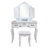 European Style Woman Makeup Dressers Bedroom Tri-fold Mirror Dresser With Dressing Stool White Chair Set MDF Dressing Table