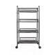 Exquisite Honeycomb Net Four Tiers Storage Cart with Hook Black Home living room bedroom storage rack