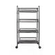 Exquisite Honeycomb Net Four Tiers Storage Cart with Hook Black Home living room bedroom storage rack
