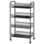 Exquisite Honeycomb Net Four Tiers Storage Cart with Hook Black for kitchen, living room, bathroom
