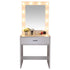 FCH Large-Mirror Single-Drawer Dressing Table With Light Cannon Warm white dressing table Large dressing mirror and large drawer