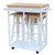 FCH Semicircle Solid Wood Folding Dining Cart with 2 Free Stools White Foldable Semi-circular Stool With Solid Wood Dining Car