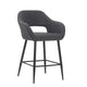 Fabric With Black Metal Leg Dining Arm Chair Home Use Living Room Orgnizable Bar Steel Black Classic Frame Gray Chair