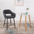 Fabric With Black Metal Leg Dining Arm Chair Home Use Living Room Orgnizable Bar Steel Black Classic Frame Gray Chair