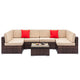Fashion Rattan Sofa Set Living Room Furniture Sectional Sofa Fully Equipped With 2 Corner Sofa & 4 Single Sofa & 1 Coffee Table