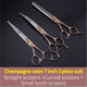 Fenice Pet dog cutting shears curved grooming thinning 7 inch 7.5 inch scissors set