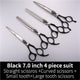 Fenice Pet dog cutting shears curved grooming thinning 7 inch 7.5 inch scissors set