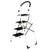 Folding 4 Step Ladder Heavy Duty 330 Lbs Capacity Chairs Industrial Lightweight 4-Step Iron Ladder Black Home Tool