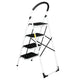 Folding 4 Step Ladder Heavy Duty 330 Lbs Capacity Chairs Industrial Lightweight 4-Step Iron Ladder Black Home Tool