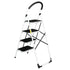 Folding 4 Step Ladder Heavy Duty 330 Lbs Capacity Chairs Industrial Lightweight 4-Step Iron Ladder Black Home Tool