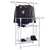 Folding Adjustable Rolling Clothes Coat Rack Hanger with 2 Shelves Living Room Furniture HW55984