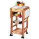 Folding Drop Leaf Kitchen Island Trolley Cart Storage Drawers Baskets Rolling US Shipping