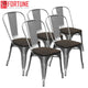 Free Shipping Modern Dining Chair Metal Restaurant Chair Wood High Back Coffee Chairs Household Furniture Chairs Shipping In USA