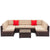 Fully Equipped Weaving Rattan Sofa Set with 2pcs Middle Sofas & 4pcs Single Sofas & 1 pc Coffee Table Black Embossed For Home