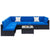 Fully Equipped Weaving Rattan Sofa Set with 2pcs Middle Sofas & 4pcs Single Sofas & 1 pc Coffee Table Black Embossed - Woven